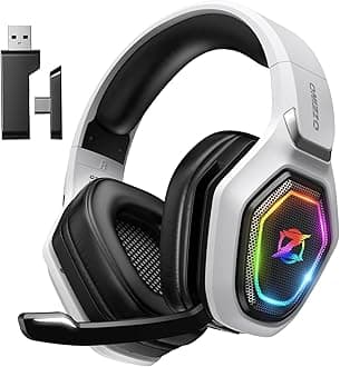 Ozeino OW810 Gaming Headset 40h Battery & Play When Charging, 2.4GHz + BT (≤30ms), 7.1 Surround Sound Wireless Headset with Microphone for FIFA/CS:GO/Streaming, Compatible with PS5/PS4/Switch/Mac