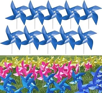 100 Pcs Pinwheels, Dark Blue Color Toy Wind Spinners and Party Favors Gifts for Kids, Outdoor Decorational Pinwheels for Yard and Garden(Dark Blue)