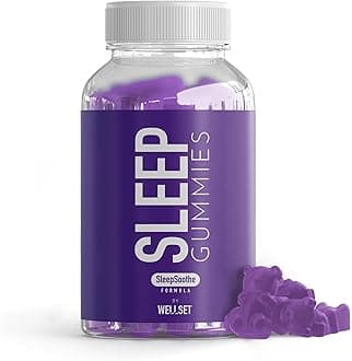 WELLSET Sleep Gummies x 60 | SleepSoothe Formula | Ashwagandha, Chamomile, Lemon Balm, Valerian, Lavender, L-Theanine | Vegan | Gluten-Free | for Bedtime (1 Month Supply)
