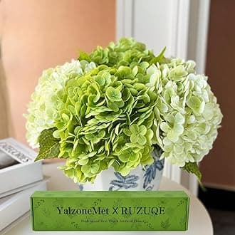 YalzoneMet 4 Pcs Artificial Hydrangea Flower