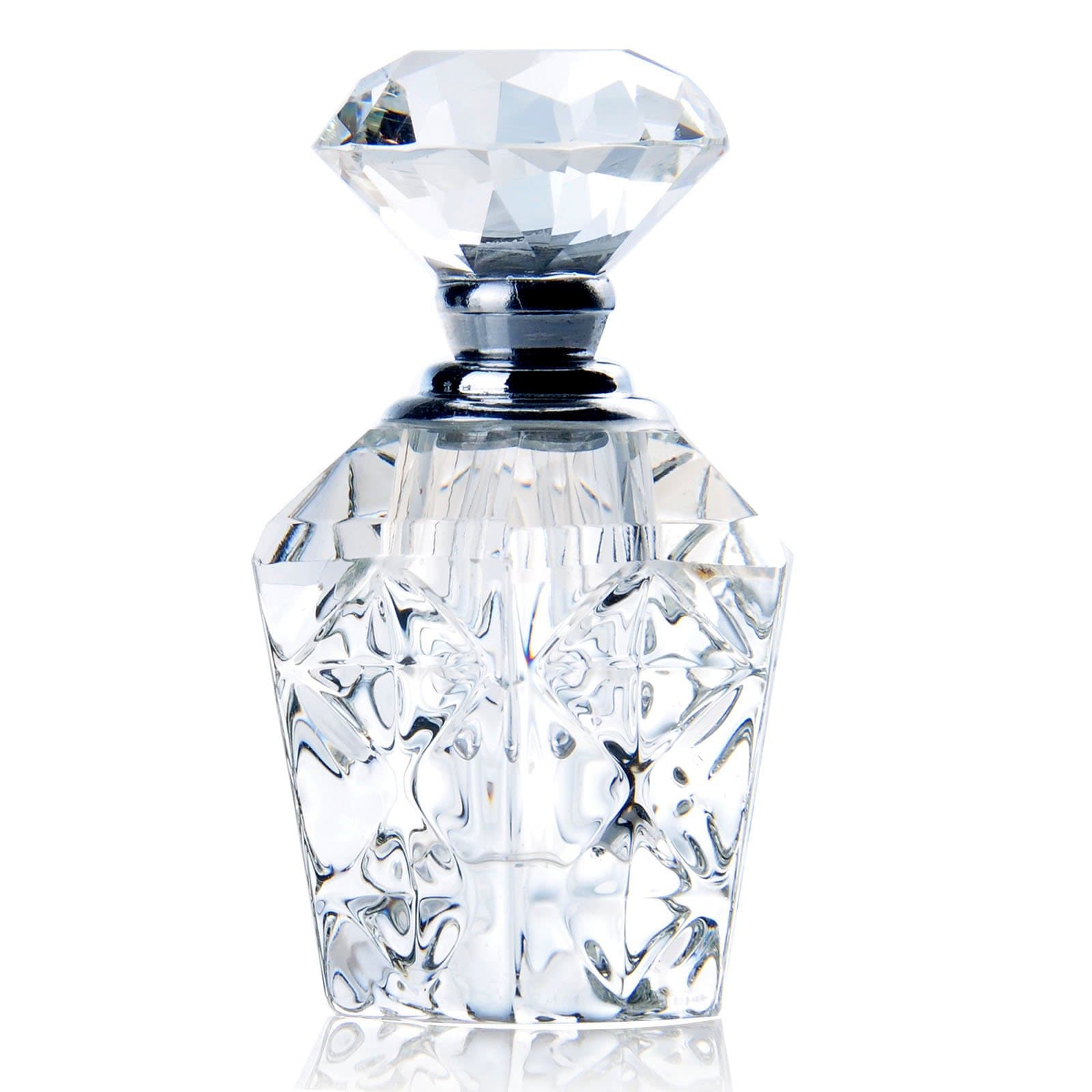 Clear Art Carved Crystal Empty Mini Refillable Perfume Bottle