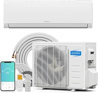 ROVSUN 12000 BTU Wifi Enabled Mini Split Air Conditioner & Heater with Inverter, 21 SEER2 Energy Saving 230V Ductless Split AC Unit with Pre-Charged Condenser, Heat Pump & Installation Kit