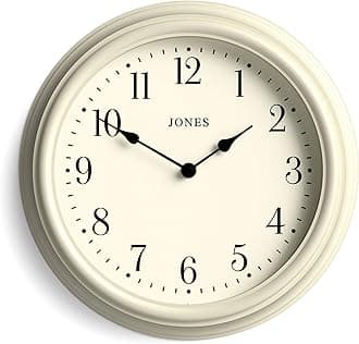 JONES CLOCKS® Sprite Wall Clock | Modern Retro Rounded Square Clock | 10 inch | Black | Easy to Read Numbers | Perfect for Kitchen or Office