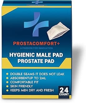 PROSTACOMFORT+ Hygienic Male Pad – 24 Pcs Incontinence Guards for Men Super Absorbent Urinary Drip Sleeves Prevents Leaks, Bad Odors & Stains – Oeko TEX Certified Bladder Control Pads for Men