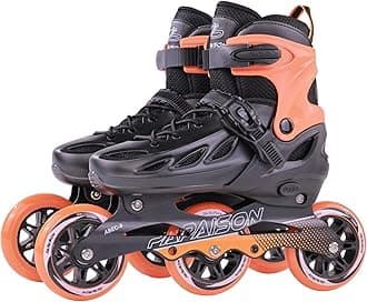 PAPAISON Adult Adjustable Inline Skates for Men Women with 3 100mm Wheels, Outdoor Blades Female Male Fitness Speed Racing Skates, Roller Skates for Teens Boys Girls