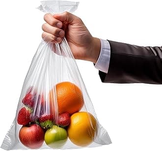 Polythene 'Heavy Duty' Food Grade Storage Bags | 12" x 18" / 300mm x 450mm | Pack of 25 | Suitable for Freezer's, Sandwich's, Fruit, Clear Plastic Bags