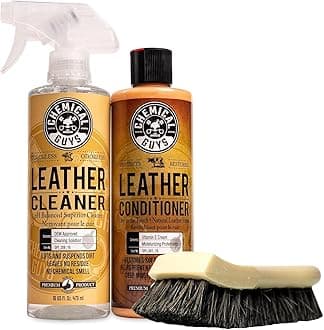 - Chemical Guys SPI410 Leather Cleaner and Conditioner Bundle with ACC_S95 Long Bristle Horse Hair Leather Cleaning Brush, Safe for Car, Home, Office, & More (3 Item Bundle with 2-16 fl oz Bottles)
