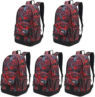 rickyh style School Backpack Travel Bag for Men & Women Lightweight College Back Pack with Laptop Compartmen (5, New Red)