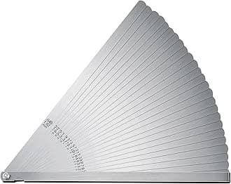 25 Blades Stainless Steel Long Feeler Gauge, Metric and Imperial Gap Measuring Tool Width and Thickness Feeler Gage Gauge for Spark Plug, Valve Adjustment Tool, 0.038-1.02mm