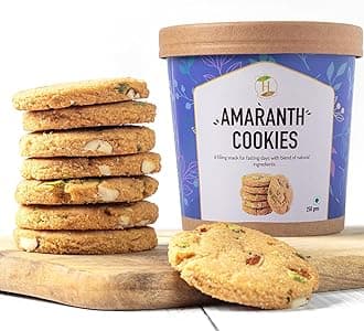 Healthy Lives® Amaranth Farali Biscuits Cookies for Fasting | Tasty, Healthy Delicious Fast for Adults and Kids | Made with Jaggery Butter Milk Almond Cookies | No Added Sugar (100g, Pack of 1)