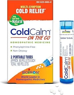 Boiron ColdCalm On The Go Cold Relief for Sneezing, Runny Nose, Nasal Congestion, and Sore Throat - 2 Count (160 Pellets)