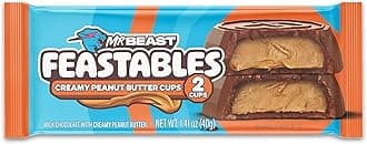 Mr.Beast Feastables Creamy Peanut Butter 2 Cups, Milk Chocolate 40gm (New Pack)