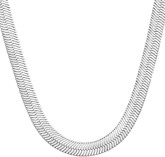 CHESKY Gold Necklace for Women-14K Plated/S925 sterling silver Snake Chain Necklace Dainty Simple Chunky Herringbone Necklace Gold Choker Necklaces Jewelry for Women