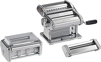 MARCATO Made in Italy PASTASET Pasta Machine Gift Set, Chrome Steel. Includes Atlas 150 Pasta Machine, Ravioli & Spaghetti Attachments.