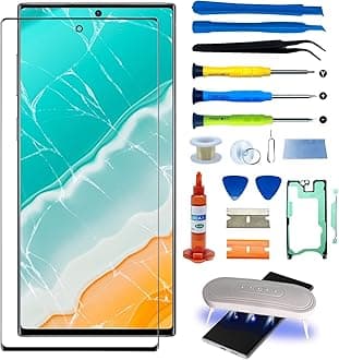 for Samsung Galaxy Note 10 Plus Front Glass Repair Kit Screen Replacement 6.8 inch Outer Screen Glass incl Waterpoof Frame Adhesive,Repair Glue and Lamp Tool (No Digitizer,No LCD)