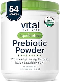 Hyperbiotics Vital Nutrients Organic Prebiotic Fiber Powder | Supports Gut Health and Digestive Regularity | Soluble Fiber Supplement for Women and Men | Vegan Organic Fiber Powder | 54 Servings
