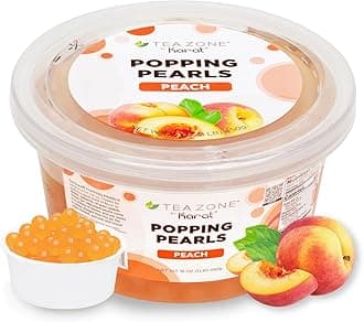 Tea Zone [1 Pound] Peach Popping Pearls, Bursting Pearls for Teas, Shakes, Smoothies, Dessert Toppings