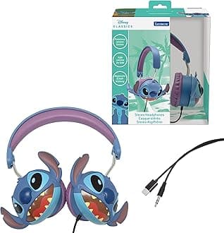 LEXIBOOK, Disney Stitch, Stitch 3D wired stereo headphones, Foldable, Limited sound power, HP015D