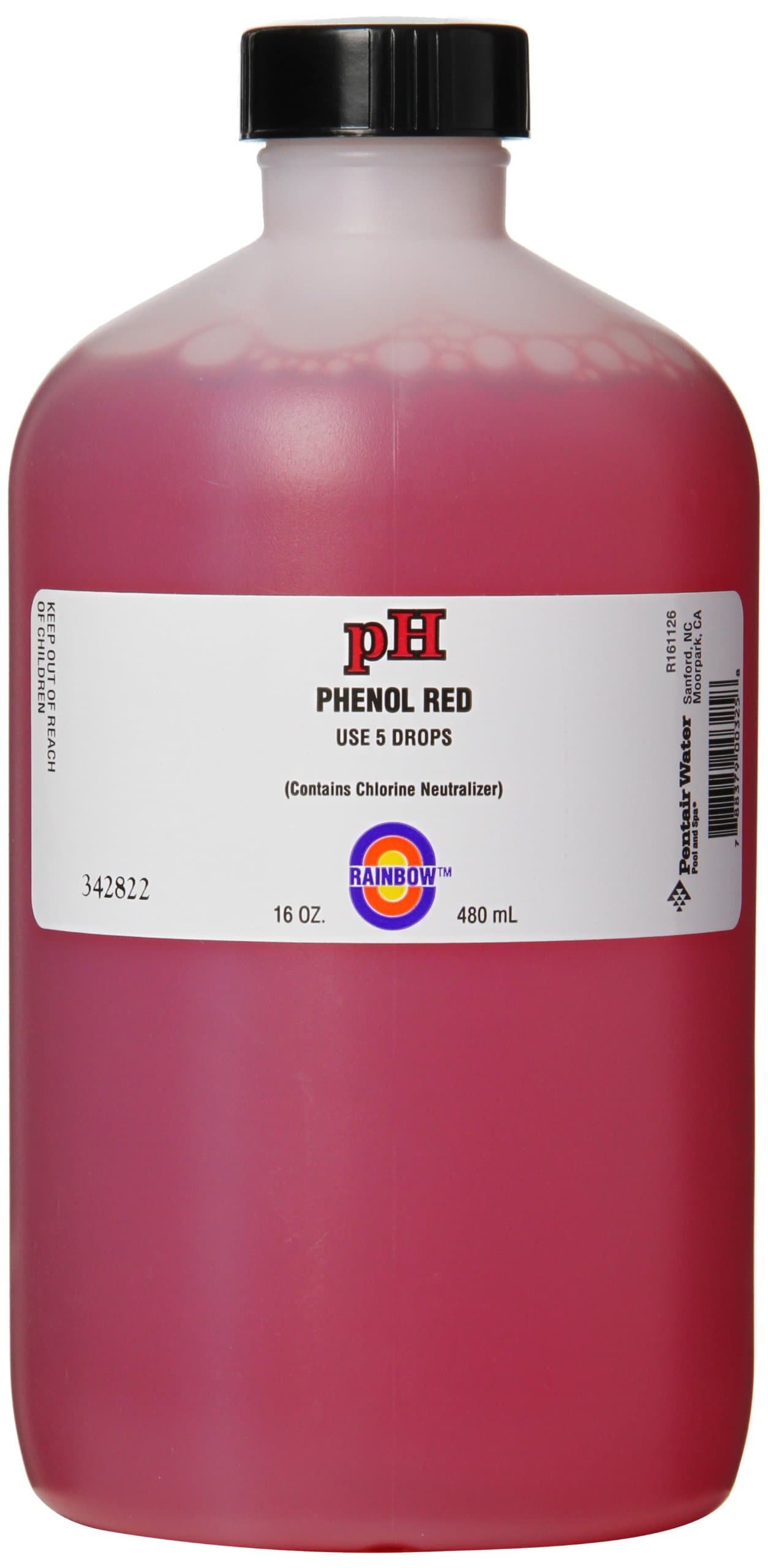 R161126 pH Solution Phenol Red with Chlorine Neutralizer, 16-Ounce