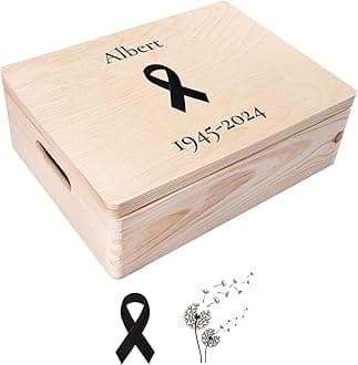 Creative Deco Personalised Memorial Mourning Memory Box Gift | Custom Keepsake Boxes | In Loving Memory of Dad, Mum, Grandad, Grandma, Baby, Child | Name, Date & Text (Verse) Box