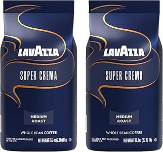 Lavazza Super Crema Espresso - Whole Bean Coffee, 2.2-Pound Bag 2 Pack (Packaging May Vary) by Lavazza