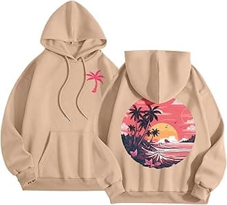 Puff Graphic Oversized Hoodies for Women Teen Girls Kids Trendy Cute Preppy Sweatshirt Long Sleeve Y2K Tops with Pockets