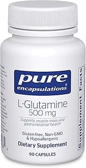 Pure Encapsulations L-Glutamine 500 mg - Supplement for Immune and Digestive Support, Gut Health and Lining, Metabolism, and Muscle Support* - with Free-Form L-Glutamine - 90 Capsules