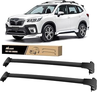 Nilight Roof Rack Cross Bars Fit for Subaru Forester 2014 2015 16 17 18 19 20 21 22 2023 Aluminum Heavy Duty Rails Crossbars with Rubber Pad for Rooftop Cargo Carrier Kayak(Only Fit Raised Side Rails)