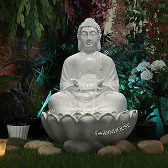 Premium Large 91 cm Buddha Water Fountain Sculpture, Outdoor Garden Decor (Design 6)