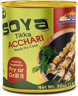 Rani Soya Tikka Achari 30oz (1.875lbs) 850g Ready for Cook ~ Easy Open Lid | All Natural | Vegan | No Colors | NON-GMO | Kosher | Indian Origin | Soy Based Meat Substitute