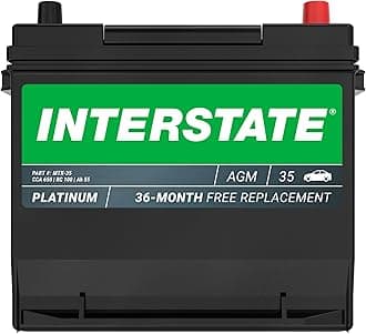 - Automotive Battery 12V 55Ah (Group Size 35) 650CCA SLI AGM Auto Battery Replacement for Cars, SUVs, Sedans, Trucks (MTX-35)