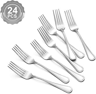 BEWOS 24-Piece Salad Forks - 6.6-Inch Small Forks Silverware Set, Fork Stainless Steel, Dessert Forks Bulk, Metal Forks, Salad Fork Set, Appetizer Forks, Silver Fork, Dishwasher Safe, Mirror Polished