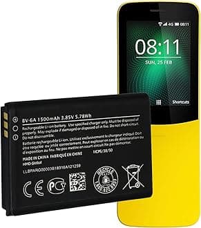 WUHAO BV-6A Replacement Battery Upgraded for Nokia 8110 TA-1071 TA-1067 TA-1059 TA-1048 TA-1295 2720V Battery 1500mAh
