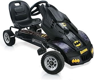 hauck Batmobile Pedal Go Kart, Superhero Ride On Batman Car Vehicle for Kids, Black