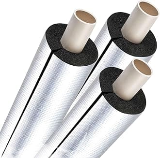 Pipe Insulation Lagging Antifreeze Foam Tube 4/5" Thickness Aluminum Foil Pipe Cover ID 3/5"-13-7/8" Solar Water Pipe Protection Cover for Air Conditioning Cold and Hot Pipe(140 mm x 20 mm x 95 cm)