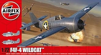 – AIRFIX - Model Set - A02070A Grumman F4F-4 Wildcat Model Building Kit - Plastic Model Plane Kits for Adults & Children 8+, Set Includes Sprues & Decals - 1:72 Scale Model
