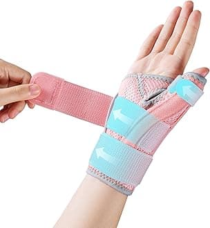 New Upgraded Thumb Splint for Right & Left Hand, Reversible Thumb Brace for Arthritis Pain and Support, Thumb Stabilizer for Sprains, Tendonitis Relief, One Size Fits Any Hand (Pink)