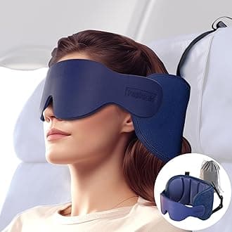 Travel Pillow for Airplanes, Airplanes Pillow with Eye Mask for Sleeping, Long Haul Flight Essentials Head Support Soft Pillow, Car Road Trip Travel Pillow, Royal Blue