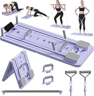 JANUA Pilates Reformer Set, Reformer Pilates Machine,Pilates Board, Pilates Board for Home Workout, Multifunctional Abdominal Exercise Board (Purple)