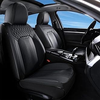 Seat Covers, Car Seat Covers Front Seats, Black Seat Cover, Waterproof Car Seat Cushion, Front Car Seat Covers Leatherette Car Seat Protector Universal Fit Most Cars