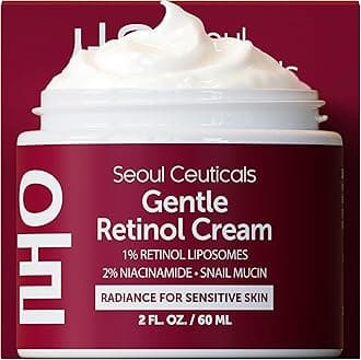 Retinol Night Cream Face Moisturiser - Korean Skincare to Reduce Wrinkles, Dark Circles, and Age Spots, Anti-Ageing Face Cream for Day or Night with 1% Retinoid, 2% Niacinamide - 2oz