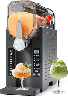 Slushie Machine No Ice Needed, Slushy Machine for Home, 88 oz CHIVALZ Frozen Drink Maker with 6 Preset Programs for Margaritas, Frappés, Milk Shake and More, LED Display, Self-Cleaning, AD03, Black