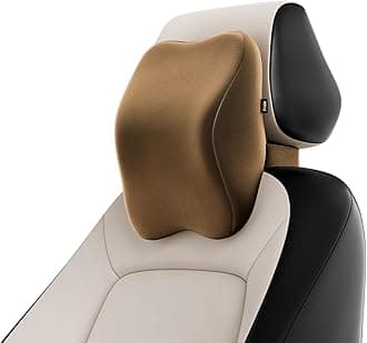 Frido Ultimate Car Neck Rest Pillow | Ultrasoft Pillow for Comfortable Car Rides | Superior Neck Support Cushion | Relieves Neck Pain | Hi-Per Foam Head Rest Pillow with Washable Velvet Cover | Tan