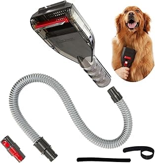 Pet Shedding Brush Kit Compatible with Dyson V15 V11 V10 V8 V7 V6, Vacuum Attachment as Cat and Dog Hair Grooming Brush with 3.3ft Extension Hose plus Converting Adaptor