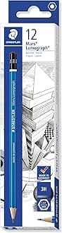 Staedtler Pencil 3H Mars Lumograph Writing Drawing 12 Pieces 100-3H*12