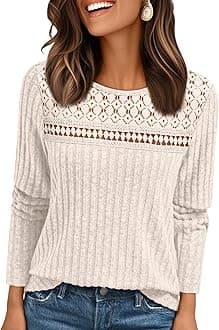 AUTOMET Womens Lace Long Sleeve Shirt Fall Top Fashion Dreesy Casual Tunic Sweaters Mesh Clothes Trendy Work Cute Outfits