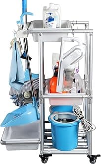 A Nice Little Cleaning Cart - Rolling Cleaning Cart for Efficient Organization of Cleaning Supplies
