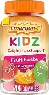 Kidz Daily Immune Support Dietary Supplements, Flavored Gummies with Vitamin C and B Vitamins, Fruit Fiesta Flavored Gummies - 44 Count