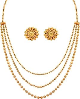 JFL - Jewellery for Less Gold Plated Necklace & Earrings Set for Women