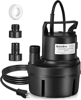 Submersible Sump Pump, Clean/Dirty Water Pump, Portable Utility Pump With 25-Foot Cord, Ideal for Swimming Pool, Garden Pond, Basement, and Flood Relief Drainage